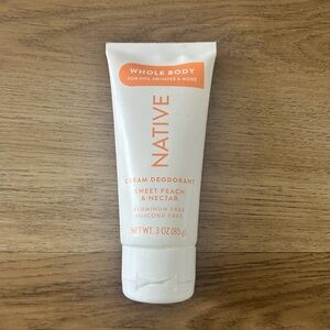 Native Whole Body Cream Deodorant – Sweet Peach & Nectar – 3 oz (New)